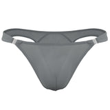 Men's Translucent, Ice Silk, Low Waist Buckle, T-back Underwear