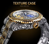Forsining Skeleton Carved Tourbillon, Mechanical Luxury Men's Wristwatch