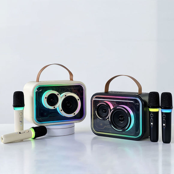 Bluetooth-compatible Speaker, Colorful RGB Portable Karaoke Wireless Stereo