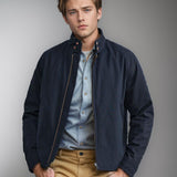 Stand Collar Zippered Solid Color Jacket