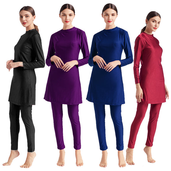 Premium Quality Plus Size Three-piece Muslim Burkini Swimsuit