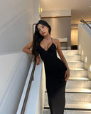 Floral Print Halter Spaghetti Straps Dress, Sexy Slim Butterfly Back Spring Summer Women's Gown