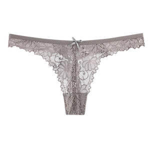Sexy Ladies' Seamless Lace Panties, G-string Thongs, Solid Color Transparent Underwear Lingerie, Women's Tangas