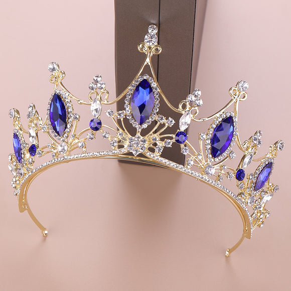 Crystal Crown Bride Golden Headband