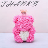 Valentine's Day Gift Rose Bear, Eternal Flower Rose Teddy Bear, PE Foam Toy for New Year's Eve