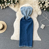 Women's Fashion, Temperament Skinny Breasted Denim Dress