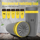 No Cover Twist Travel Cup, Double Insulation Tumbler Straw, Sippy Portable Water Bottles for Children and Adults