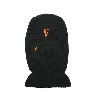 Three-hole Embroidered Knitted Hat, Thermal and Windproof Mask