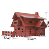Wooden 3D Stereo Puzzle, Small House Building Assembly Model, DIY Ornaments