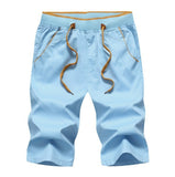 Men’s European and American Style Cotton Straight Pants – Mid-waist Washed Summer Wear