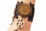Women's Fashion Vintage Steam Engine Gear Lace Bracelet