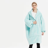 Plus Size Robe Winter Wearable Blanket Sweatshirt, Women and Men's Warm and Cozy Giant Blanket Hoodie