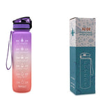 Tritan Water Bottle with Time Marker Bounce Cover, Motivational Water Bottle with Leakproof Lid for Sports Cycling and Outdoors