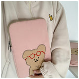 Compatible with Apple, Wind Girls' Tablet Bear Bag, Student's Korean Version IPad Pouch