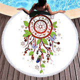 Bohemian Microfiber Round Beach Towel – Quick-dry Tassel Picnic & Pool Mat