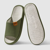 Couple Mute Linen Slippers with Soft Soles