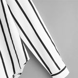 Striped Women's V-neck Long Sleeve Shirt