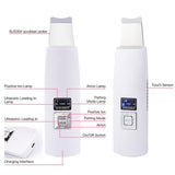 Ultrasonic Skin Scrubber Face Cleanser, Blackhead Acne Removal Facial Spa Vibration Massager, Ultrasound Peeling Clean Machine