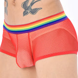 Men's Low Waist, Mesh Panties, Rainbow Belt, Breathable Boxers