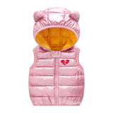 Children Warm Down Vest Autumn Baby Boys Girls Sleeveless Waistcoat, Kids Outerwear Hooded Jackets