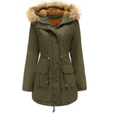 Hooded Fur Collar, Winter Warm Jacket for Women