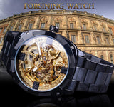 Golden Waterproof Men's Fashion, Casual Automatic Mechanical Watch