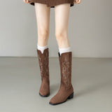 Women's Retro Embroidered Western Cowboy Boots