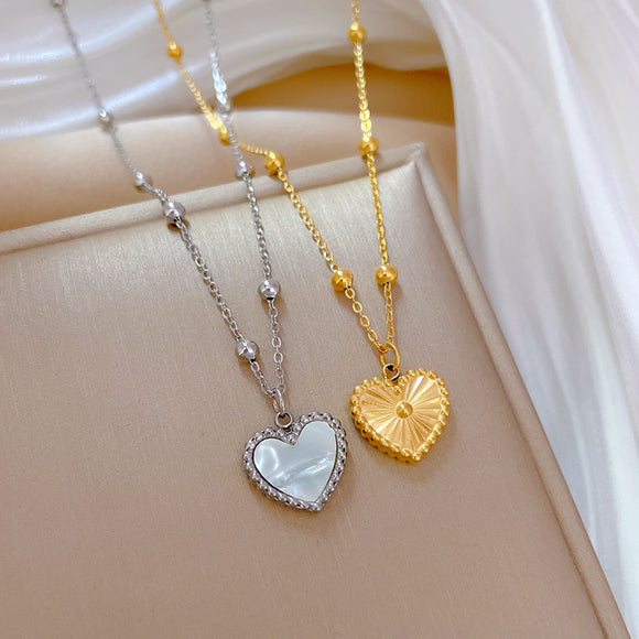 Heart-shape Love Necklace, Valentine's Day Temperamental Personality Minimalist Stove Necklace for Females