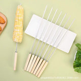 Stainless Steel Wooden Handle Barbecue Sticks