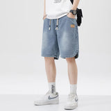 Men's Loose Casual, Starry Sky Pattern, Denim Shorts