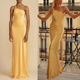 Party Slim-fit Oblique Shoulder Dress for Women