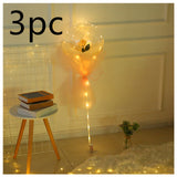 LED Luminous Balloon Rose Bouquet, Transparent Bobo Ball Rose