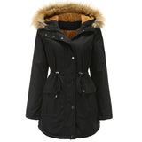 Hooded Fur Collar, Winter Warm Jacket for Women