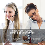 Attendant Headphones, Bluetooth Wireless Headset with Microphone for Customer Support