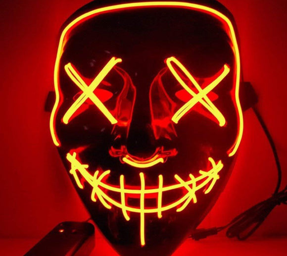 Black V Halloveen Horror Glowing Mask