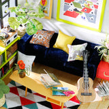 Miniature Wooden Dollhouse Kit – Sitting Room with Furniture for Children & Adults
