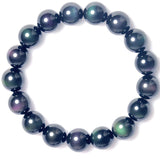 Rainbow Obsidian Bracelet with Purple & Green Eye Effect