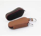 Car Key Bag, Universal Leather Zipper Key Pouch (Pack of 2)