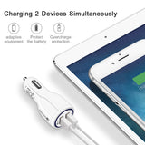 Quick Charge Car Charger for Mobile Phone, Qualcomm QC 3.0 Fast Charging Adapter, Mini Dual USB Car Charger