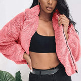 Women's Warm Faux Fur Jacket, Winter Strong Zippered, Loose Long Sleeves Blazer