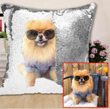 Custom Photo Cushion Cover, DIY Personalized Sequin Luminous Pillowcase, Room Decoration