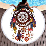 Bohemian Microfiber Round Beach Towel – Quick-dry Tassel Picnic & Pool Mat
