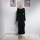 Fashionable Muslim Solid Color Outdoor Dress