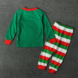 Children's Santa Claus Pattern Striped Long-sleeved and Trousers, Two-piece Home Pajamas Set