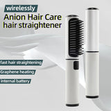 LCD USB Charging Straight Comb, Negative Ion Lazy Hair Straightener, Curly Hair, Dual-use Broken Hair Finishing Device
