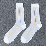 Pansy Jacquard Weave Thin Socks with Loose Cuff