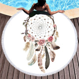 Bohemian Microfiber Round Beach Towel – Quick-dry Tassel Picnic & Pool Mat