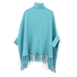 Monochrome Cashmere Shawl-type Bat Sleeve Sweater