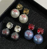 Lifeline Pearl Gemstone Earrings – Stylish Double Stud Fashion Jewelry