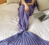 Hot Mermaid Blanket, Handmade Knitted Sleeping Wrap, TV Sofa Mermaid Tail Kids or Adults' Crocheted Bag Bedding Throws